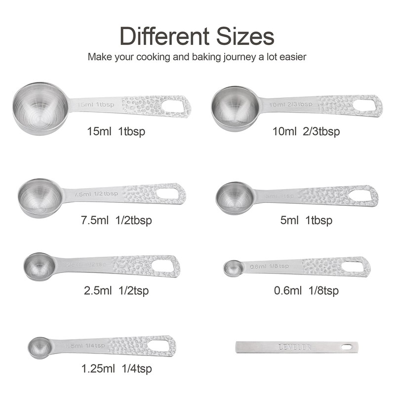 Hotsyang Measuring Cups and Spoons Set 16, 18/8 Stainless Steel