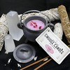 Reusable 4-Inch Cast Iron Cauldron Candle with Lid and Hanging