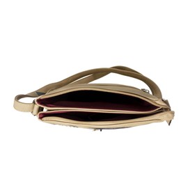 FARKZIQ New Ladies Women Front Flap Shoulder Bag Tassels Crossbody Bag Zipped Multi Pockets Adjustable Strap(Khaki,202312)