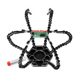 Soldering Helping Hands, NOEVSBIG Third Hand Holder with Six Flexible Arms, Big Base and Tin Solder Wire for Soldering, Electronic Repair, Vise PCB, Crafts (N-SS6-BK9)