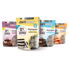 Don't Worry Meringue Cookies Keto Friendly - Low Calories per piece!, Healthy Candy, Gluten Free Cookies, Low Carb, Low Sugar Snacks - 4 Pack