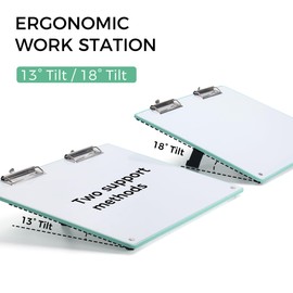 Large A3 Writing Easel Desk Adjustable Dry Erase, Keyboard Stand for Desk, Learning Portable Clipboard Magnetic, White Board Dry Erase Wall Hangable, Slant 18°/13° for Teachers & Students, Mint Frame