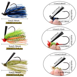 Bass Fishing Jigs Flipping Jig Football jig for Bass Fishing Lures Weedless Hooks Swim Jig Silicon Skirt Artificial Baits Fishing Lure Kit