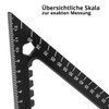 STAHLWERK Angle triangle with stop and marking needle, metric aluminium