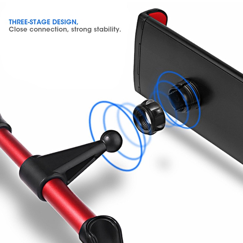 Car Headrest Mount 360° Rotating Tablet Phone Holder Backseat BracketRed