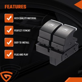 GEARLEADER Car Electric Power Window Switch 5K3959857 Driver Side Lift Switch Control for VW Golf MK5 MK6 Tiguan Passat Caddy 2 Door 5K3959857A