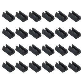 PATIKIL 8mm Rectangle Chair Leg Cover, 36Pcs Plastic Non-Slip Furniture Feet Protectors Tips Covers Floor Glides Tubing Caps for Office Home, Black