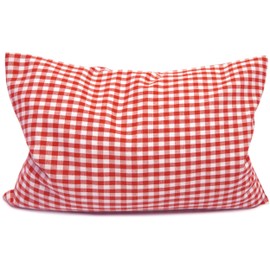 Herb Cushion 30 x 20 cm Red/White + Organic Inlet Filled with Sage, Anise, Chamomile, Peppermint, Thyme, Rosemary, Melissa, Lavender
