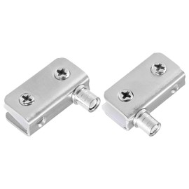 METALLIXITY Glass Door Pivot Hinge (for 5-8mm Thickness) 2Pcs, Stainless Steel Adjustable Glass Clips Clamp - for Furniture Repair, Bedroom, Silver Tone