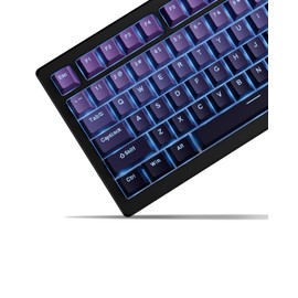 x XVX Shine Through PBT Keycaps, Custom Keycaps 60 75 100 Percent OEM Profile, Doubleshot Key caps Set for 61/64/68/84/87/100/104/108 Gaming Mechanical Keyboard, Gradient Purple