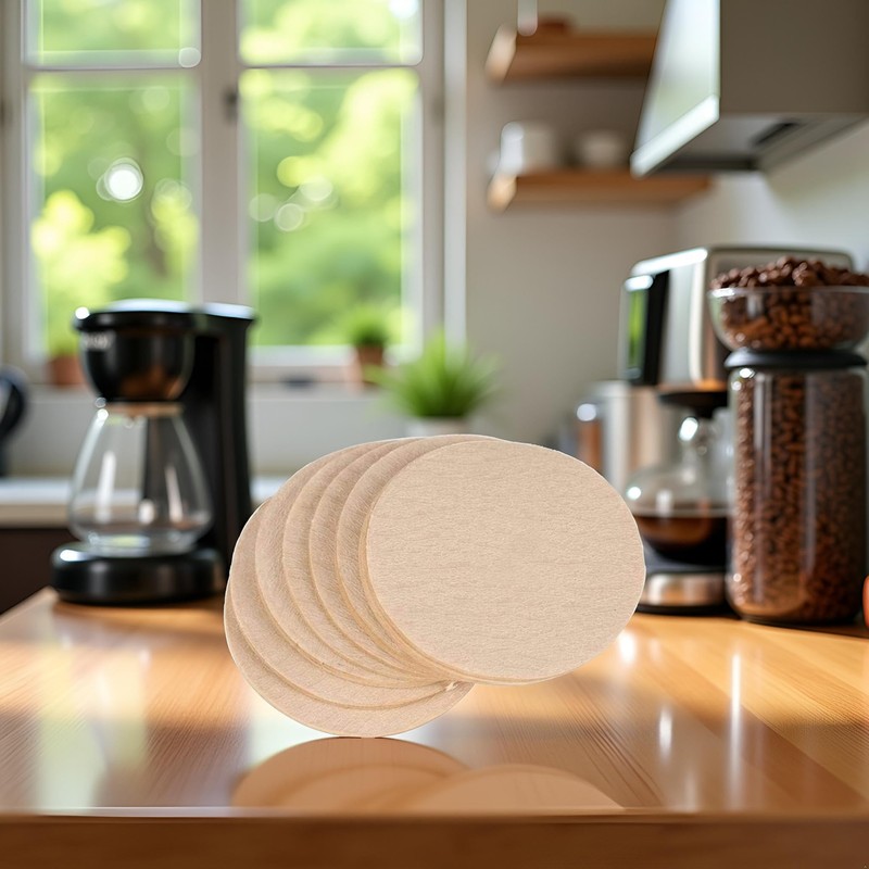 100 Pcs No.6 Coffee Filter Moka Pot Filter Paper Disposable