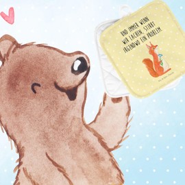 Mr. & Mrs. Panda Set of 2 Pot Holders Squirrel Flower Gift Pot Glove Oven Glove Good Mood Pot Holder Set Funny Sayings