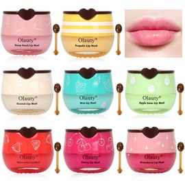 Miniling 8 Unidades De Bálsamo Labial De Abeja En Tarro De Miel, Bálsamo Labial Hidratante Con Propóleo, Mascarilla Labial Nocturna Hidratante Que... 