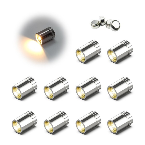 SUZEYAR 10 Pack Small Spotlight Battery Operated LED Lights, Warm