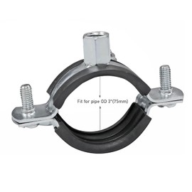 AKIHISA 5 Pack Split Ring Pipe Hanger Heavy Duty Adjustable Pipe Bracket Clamps Wall Mount Ceiling Mount Pipe Support ID 3 Inch(75mm)