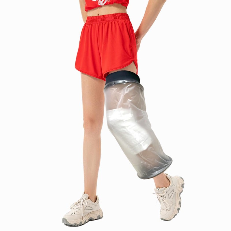 Meydoja Knee Cast Shower Cover Large Size, Waterproof Knee Shower