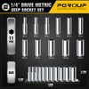pgroup 1/4" Drive Deep Socket Set, 11PCS Metric Size Socket