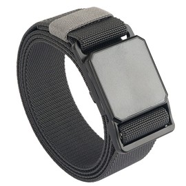 NVKIC Tactical Elastic Belts for Men Quick Release Magnetic Buckle Stretch Webbing Heavy Duty Work Golf Belt 1.5inch Wide Dark Gray Length 49inch