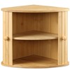 Navaris Wooden Bread Box - Countertop Kitchen Farmhouse Corner Wood