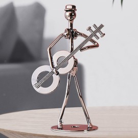 Metal Guitarist Figurine - 13 cm Musician Sculpture Playing Guitar - Decorative Metal Ornament for Music Room, Studio, Desk or Shelf - For Guitar Players, Musicians & Music Lovers Nuts and Bolts Style