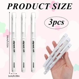 3 Pack White Gel Pens for Black Paper, 1mm White Fine Liner Art Pen Ballpoint Pen Highlighter Archival Gel Ink Rollerballfor for School Artists Drawing Sketching Writing Illustration Coloring Books