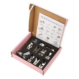 ZJchao Máquina de Coser Prensatelas, Inicio Multifuncional Piezas de máquinas de Coser Prensatelas Accesorios para máquinas de Coser Juego con Invisibles Cremallera Borde 11 Juegos(Pink Box Package)