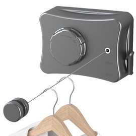 DECARETA Retractable Clothesline Stainless Steel Extendable Washing Line Portable Laundry Drying Lines Wall Mounted Invisible Washing Line for Dry Clothes Balcony Laundry Room Indoors Garden