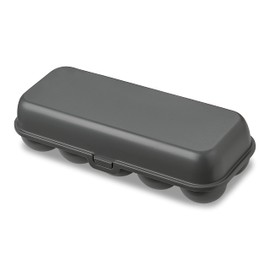 Koziol EGGS TO GO Egg Box, 10 Eggs, Storage Box with Clip Closure, Egg Container for Fridge, Plastic Egg Storage Box, Egg Box, Organiser, Natural Ash Grey