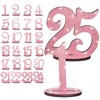 Burbell Glitter Table Numbers 1-25 Wooden Table Numbers for Wedding