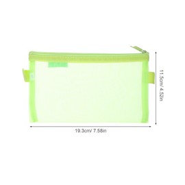 TEHAUX 5Pcs Mesh Zipper File Bags, Transparent Multipurpose Storage Pouches, Assorted Colors, for Stationery, Travel, Toiletries, and Office Organization