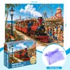500 Piece Puzzle for Adults, Vintage Train Amusement Park Jigsaw