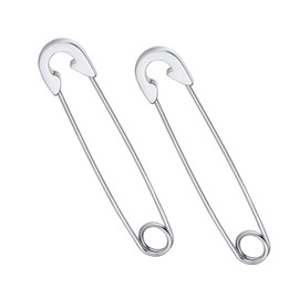 Minimalist Punk Stainless Steel Cartilage Safety Pin Earrings Snap Hoop Earrings for Women Mens Gifts-C silver