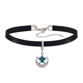 Black Choker Necklace for Women Pearl Choker Necklace Adjustable Black Collar Choker Christmas Jewelry Gifts Stocking Stuffers