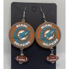 Miami Dolphins Earrings Double Sided