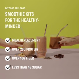 JOVA Meal Replacement Smoothie Kit | Healthy, Delicious & Ready in 2 Minutes | Over 20g Protein, Daily Serving of Omega 3 (Gluten-Free, Non-GMO, High Fiber), Assorted 6-Pack