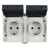 Electraline 605908 2 earthed Contact Socket 2-Way, with lids, Suitable