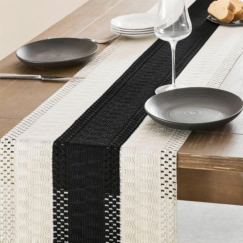 30×240cm Boho Table Runner with Tassels Hand Woven Cotton Macrame