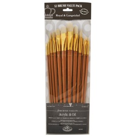 Royal Brush Manufacturing Royal and Langnickel Zip N' Close 12-Piece Brush Set, Firm Bone Taklon