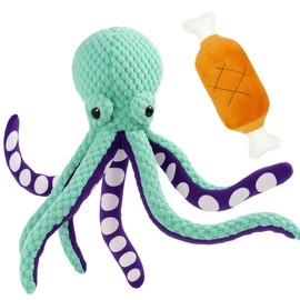 2 Pack,Octopus Dog Toy, Indestructible Dog Toys for Aggressive Chewers, Tough Chew Proof Interactive Plush Dog Toy for Small Medium Large Dogs, Fun Squeaky Design for Indoor Outdoor Play