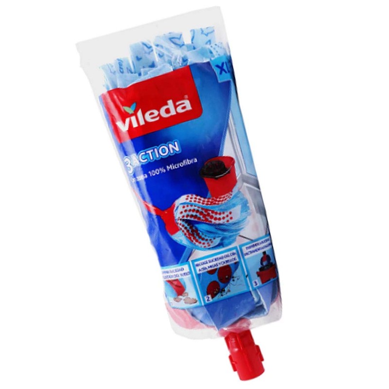 Vileda Trapeador 3 Acción Repuesto/Mop Fibras Inteligentes