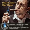 AWOTE Cigar Lighter with Double Jet Flame, Refillable Cigar Torch