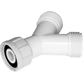 NPH Plastic Washing Machine Dish Washer Y-Piece Splitter Connector, 3/4 inch BSP - White