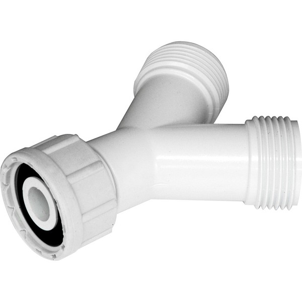 NPH Plastic Washing Machine Dish Washer Y-Piece Splitter Connector, 3/4