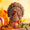 Xintim Thanksgiving Table Decorations Resin Turkey Statue with Pumpkin, Fall