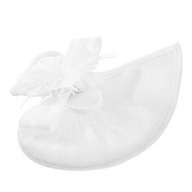 Zando 2025 Ken-Tucky Derby Fascinator Hats for Women 20s Mesh Feather High Tea Hats for Women Headwear White Fascinator Hat Women Vintage Pillbox Church Hat Ken-Tucky Derby Outfits One Size