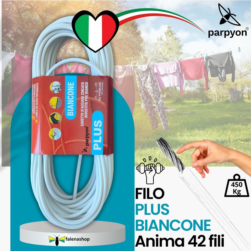 parpyon® Outdoor Washing Line 10m x Diameter 4.5mm Heavy Duty