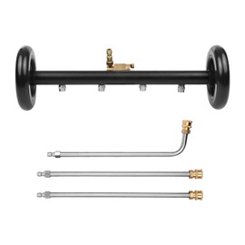 16” Undercarriage Pressure Washer with 3 Extension Wands, 4000 PSI Under Carriage Pressure Washer Attachment, 2-in-1 Underbody Car Wash Water Broom for Cleaning Ground Patio Vehicle Chassis