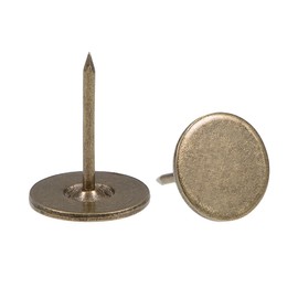 sourcing map Upholstery Tacks 16 mm x 20 mm Flat Head Pins Bronze Colour Pack of 40