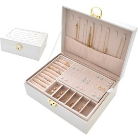 Leather Jewellery Box Lockable Women's Pink Girls Jewellery Storage Travel White Rectangular Small Jewellery Box Black Jewellery Box with Lock Green