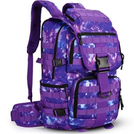 DNWRZBF Military Tactical Backpack Waterproof Outdoor Hunting Backpack Large Capacity Hunting Day Pack (PurpleTie-dye)